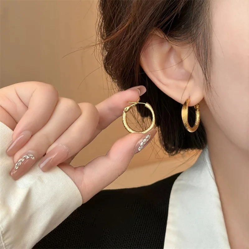 DODOGOGO 合金耳饰 小众简约素圈耳环女轻奢圈圈耳扣2025新款耳饰