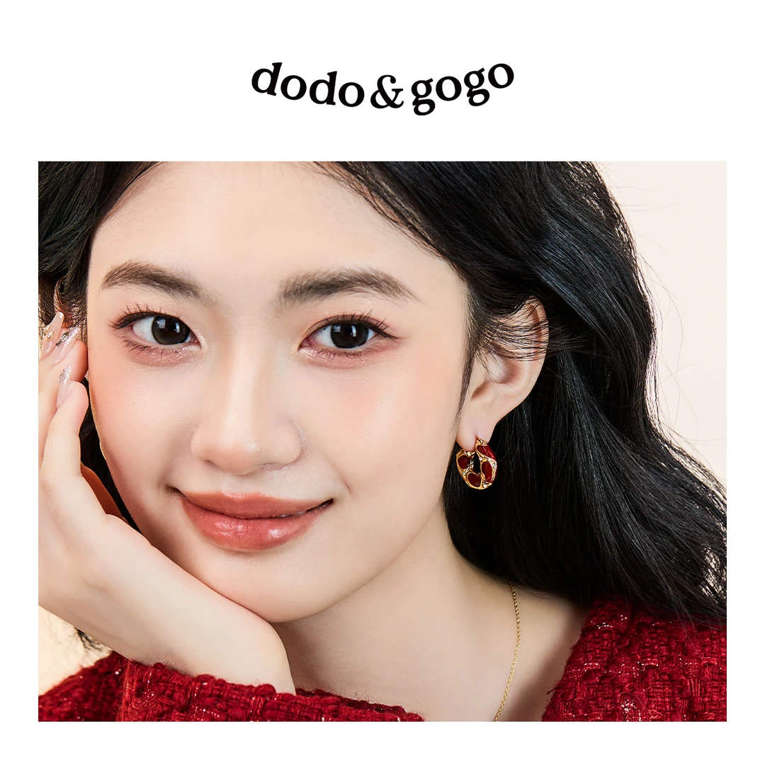 DODOGOGO 合金合成锆石耳饰 复古圈圈耳环女轻奢耳扣2024新款耳饰