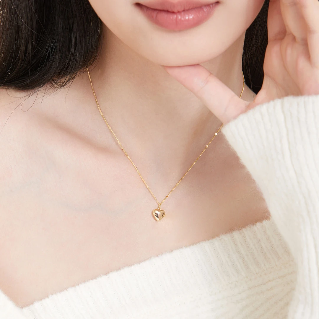 DODOGOGO 合金项链 爱心项链女轻奢高级锁骨链小众2025新款颈链