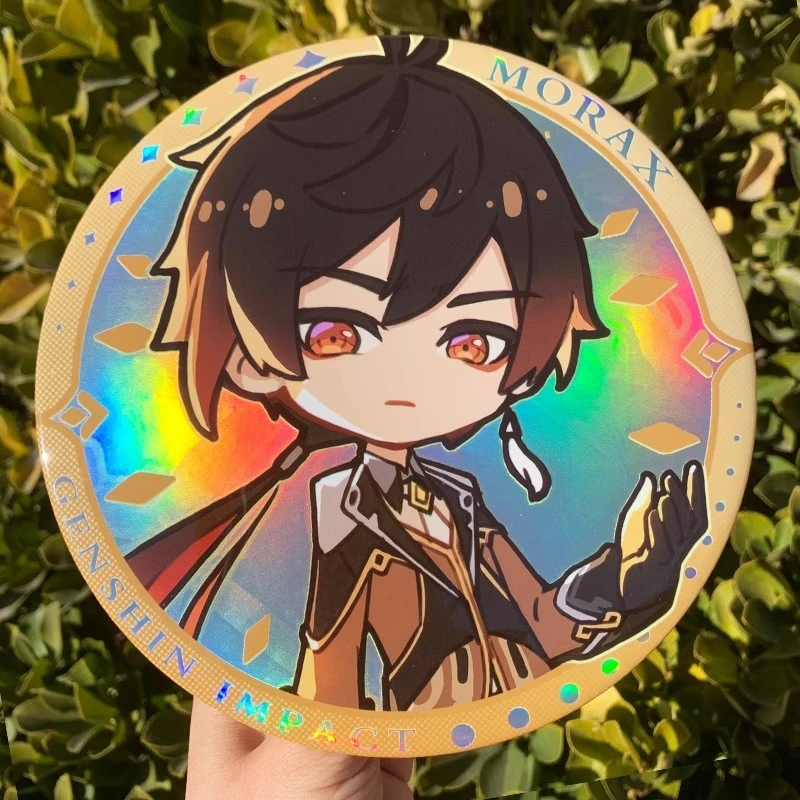 【原神镭射泡面吧唧】深夜嗑研所画师授权非官方同人周边双闪大徽章