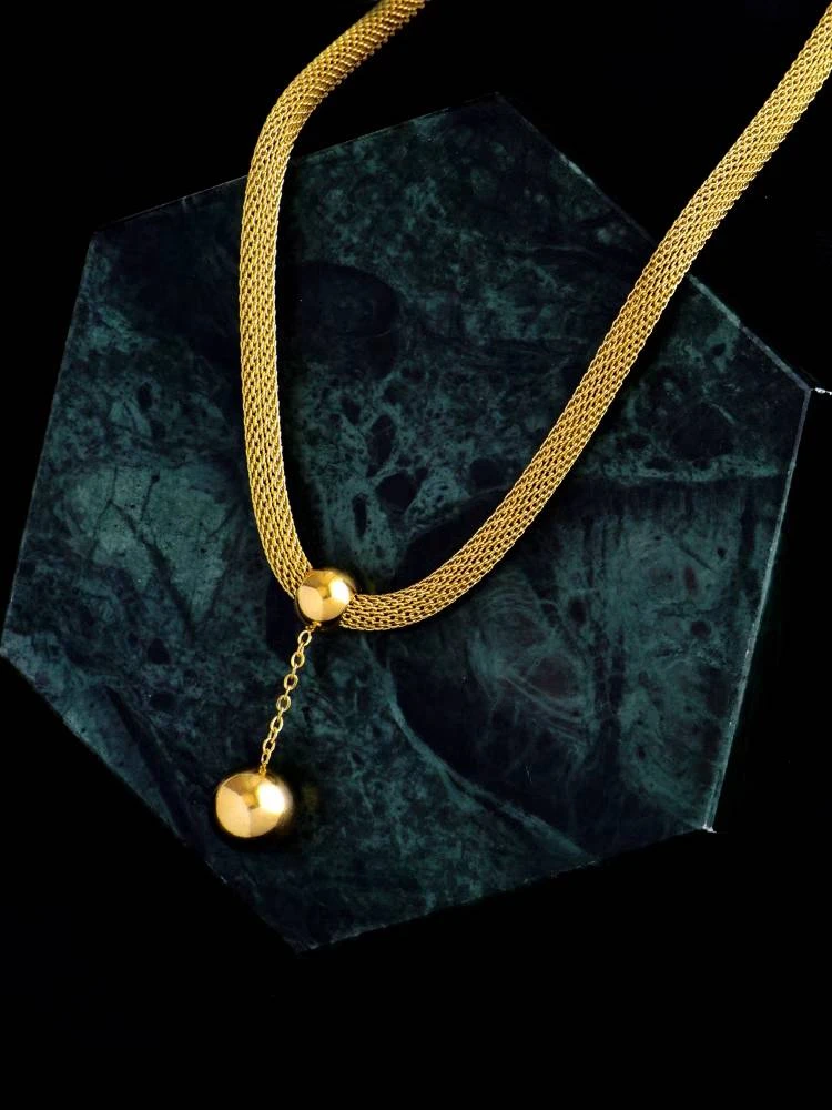 钛钢吊坠 【Wao高定】有求必应气质百搭轻奢法式编织小金坠不掉色