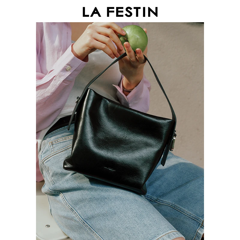 【VV专属】拉菲斯汀可乐包2024新款头层牛皮女包斜挎小众手提包