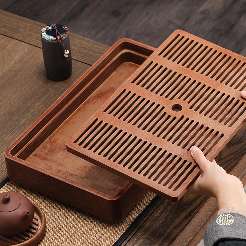 储水式电木茶盘德国家用茶具干泡茶台简约办公室小型茶海沥水托盘