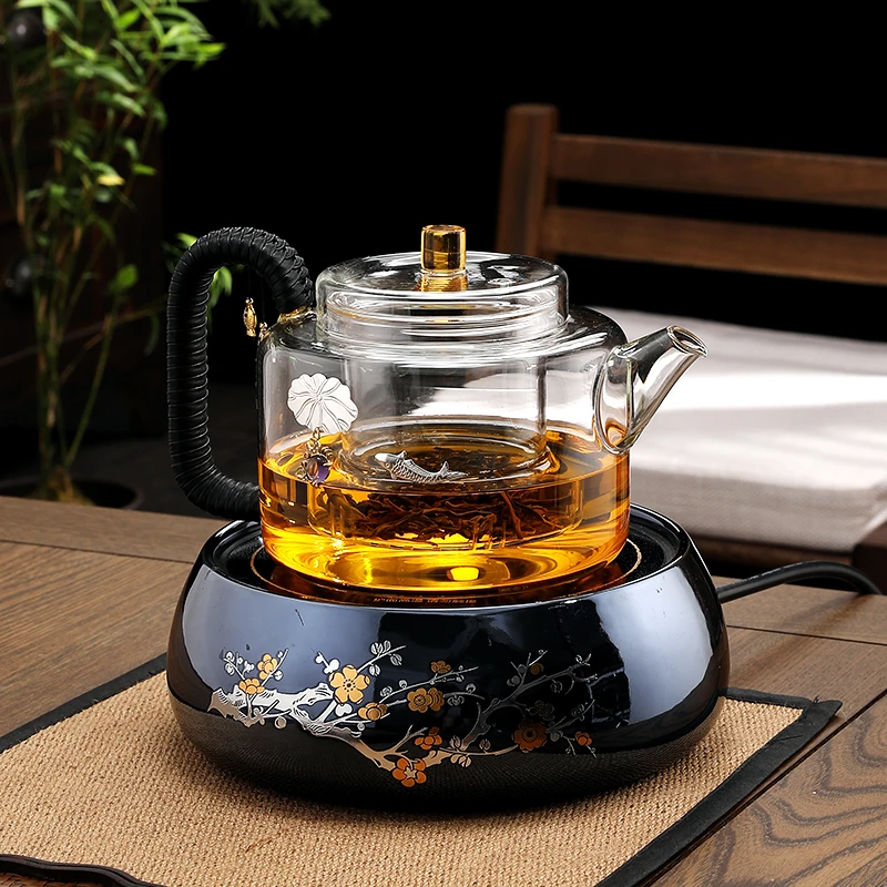 蒸煮茶壶加厚玻璃泡茶器电陶炉茶具套装家用烧水壶