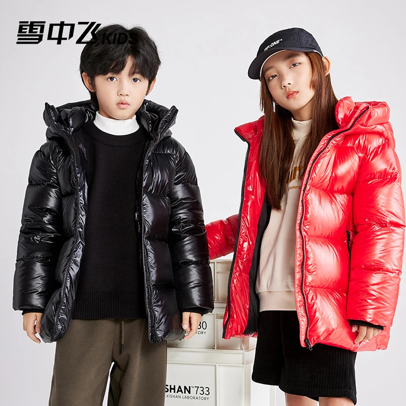 雪中飞儿童亮面黑金蓄热内里儿童鹅绒服- X301417413FT -T