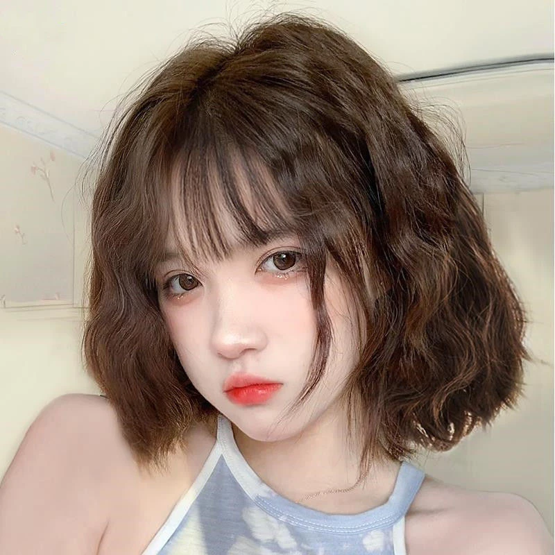 假发女短发短卷发玉米烫头套圆脸自然全头套式网红可爱韩国波波头