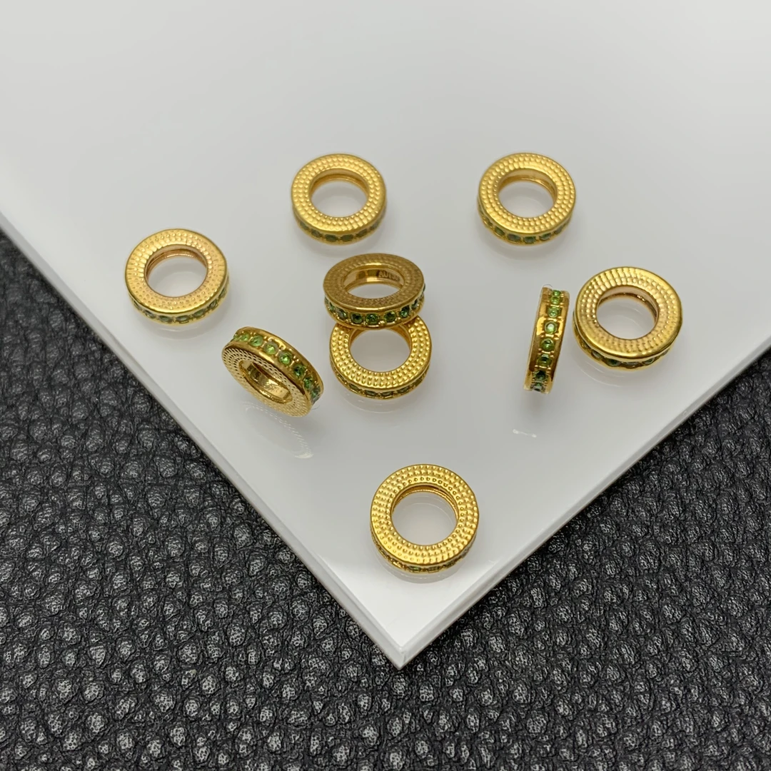 YZ1985-18K金圆圈配件绿色-XZZ