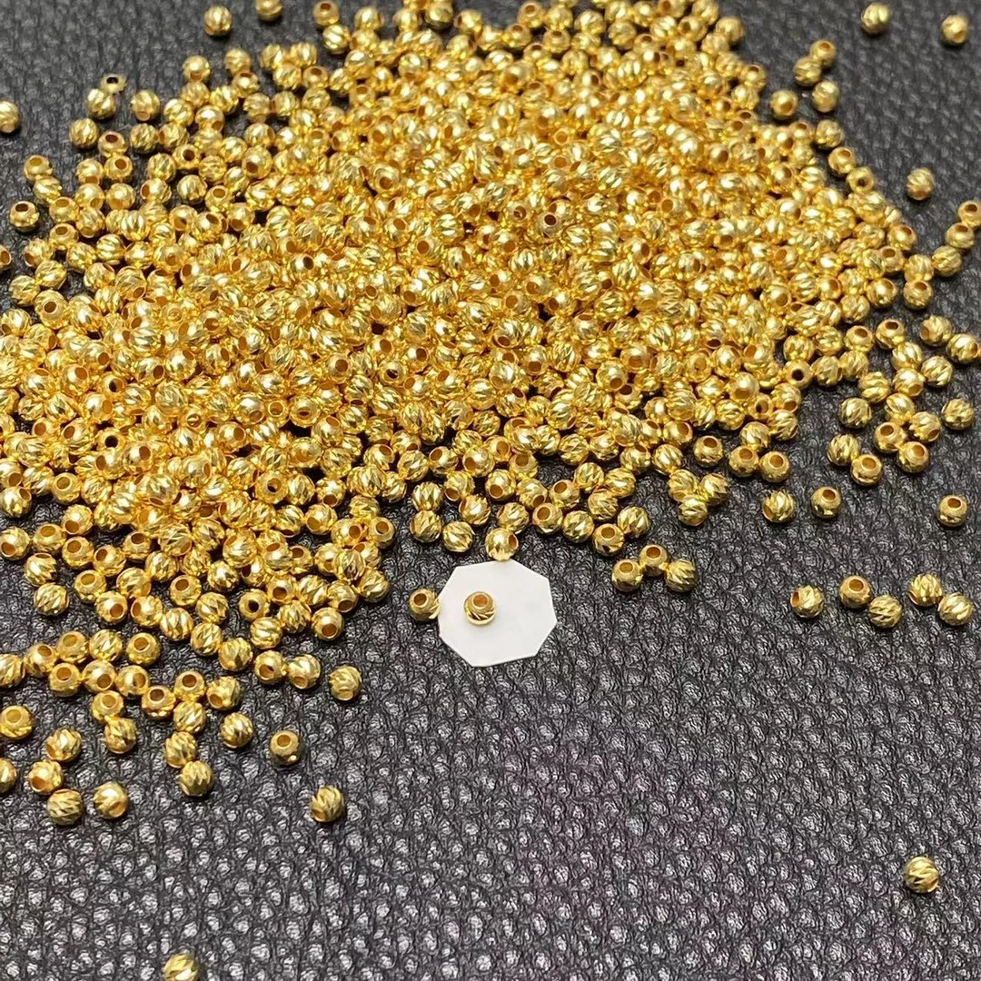YZ2755-18K金2.5mm左右碎金珠配件JS(多样性发其一)