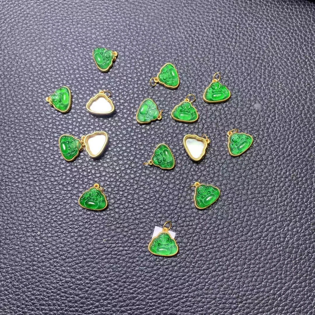 YZ2985-18K金翡翠佛吊坠（多样性发其一）