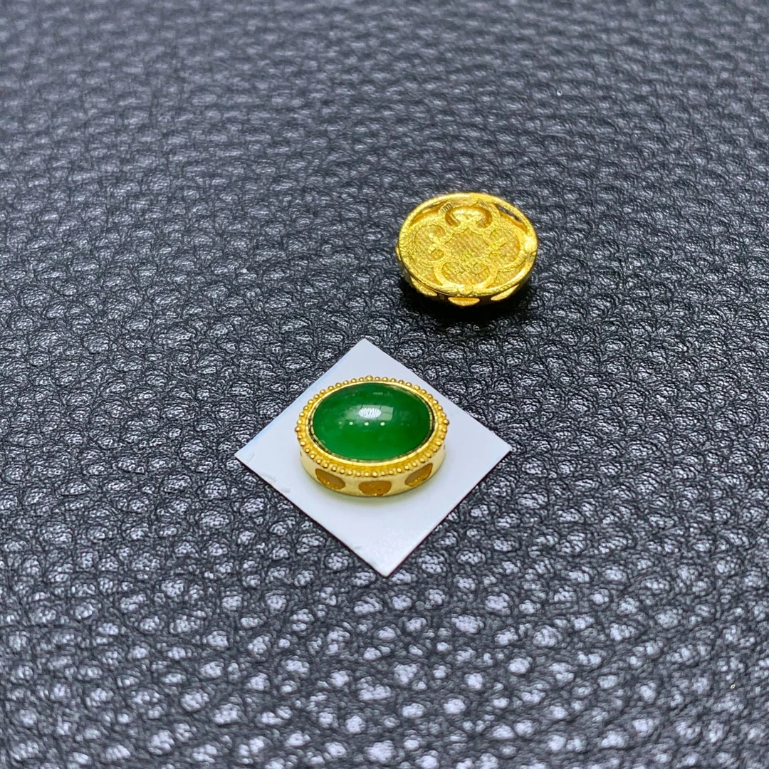 YZ1932-翡翠18K金椭圆配饰-MF（多样性发其一）