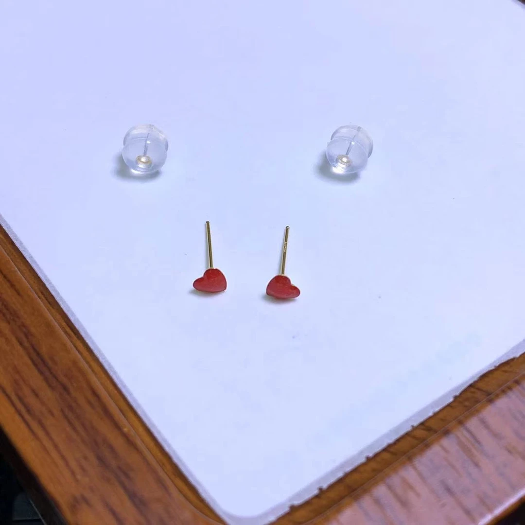 YZ2286-18K金耳饰红色配件-JS