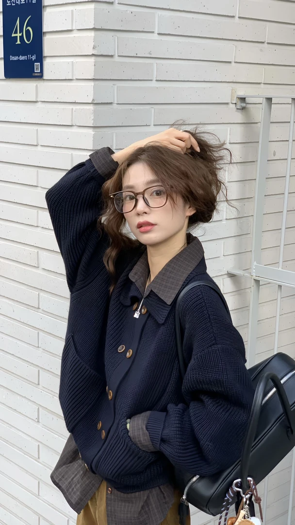 在韩- 年度毛衣 韩国厚款毛衣外套女