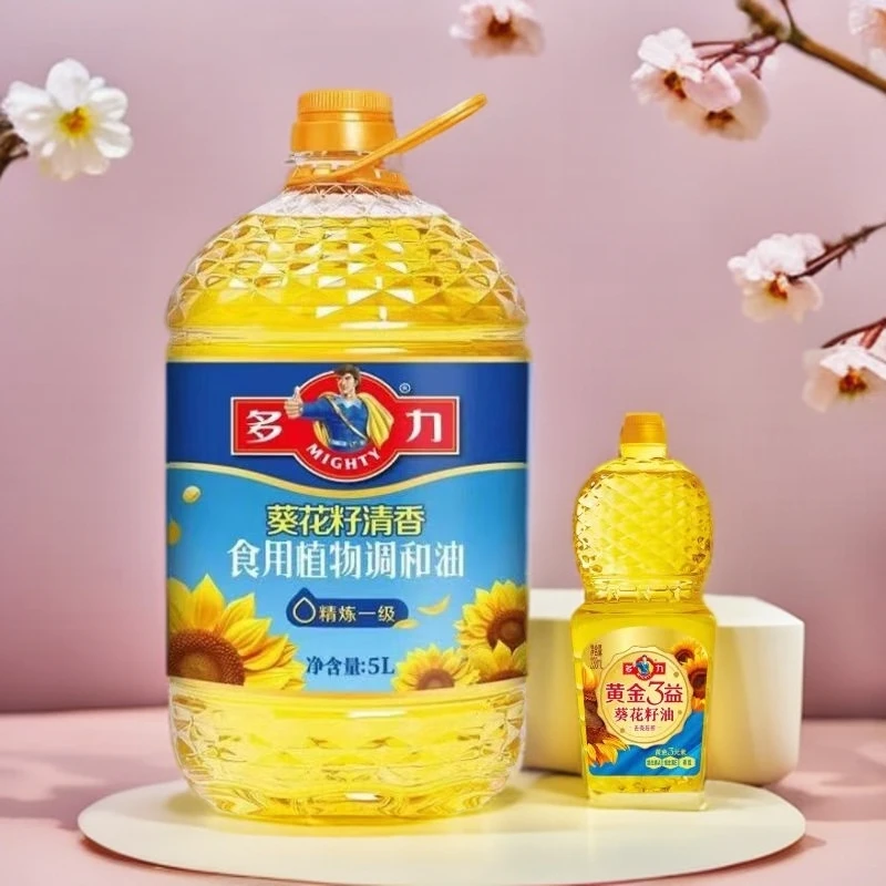 多力葵花籽清香植物调和食用油5L+送238ml营养食用油大桶调和油