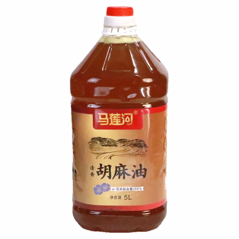 冷榨生榨纯胡麻油5升大桶装清香0零添加烹饪孕妇月子油甘肃非宁夏