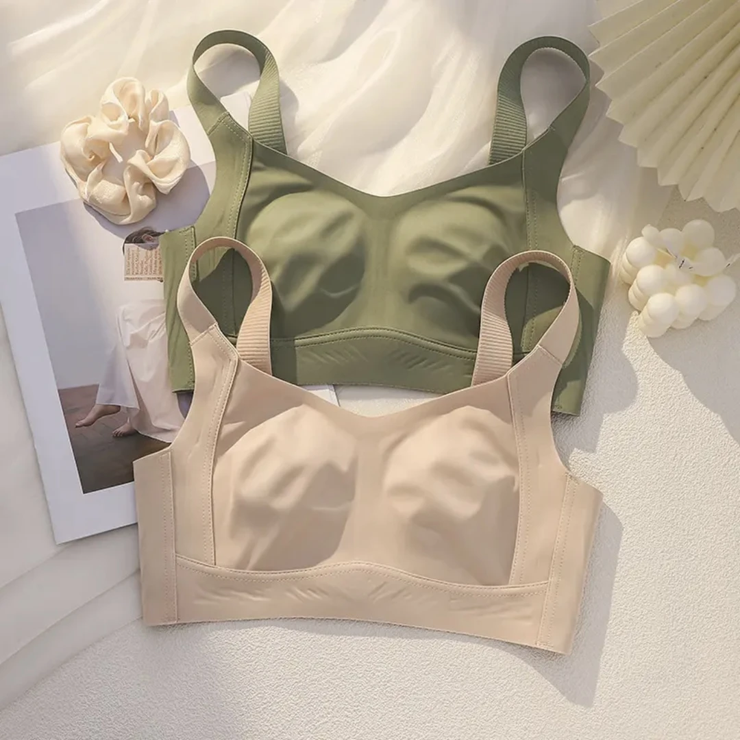 大码无痕兔耳朵薄款内衣大胸显小聚拢无钢圈防下垂调整型文胸2378
