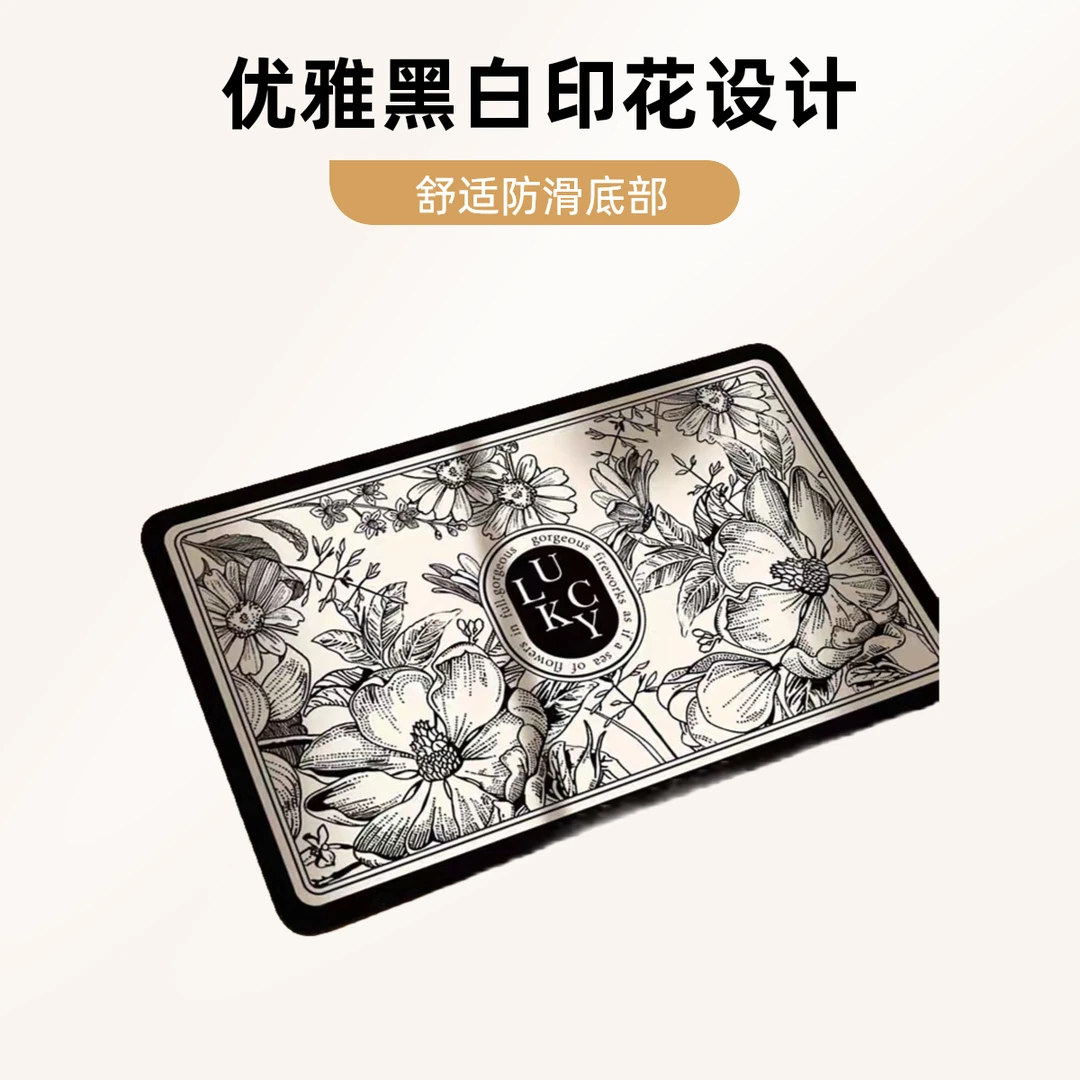 法式浴室进门防滑地垫卫生间厕所门口软硅藻泥卫生间吸水地垫