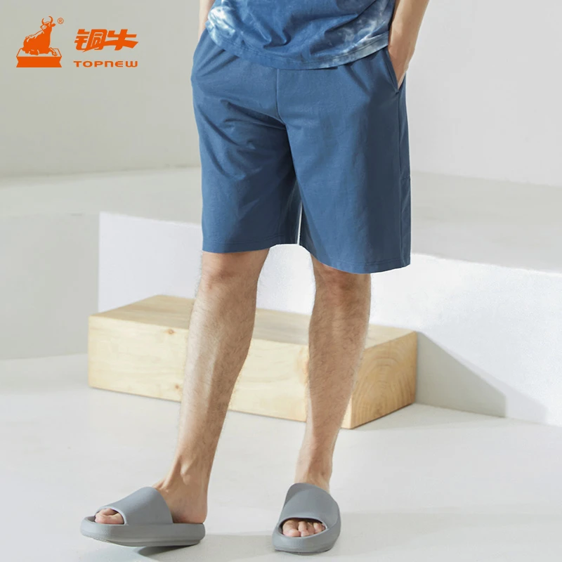 铜牛棉氨细纹布拼接男宽松居家下装 夏季bless系列短裤男夏NK121