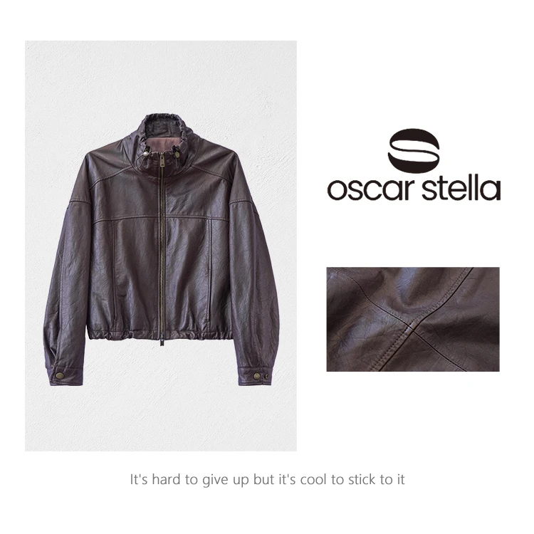 OSCAR&STELLA【风旅人】立领短款酷飒皮衣 41 9787