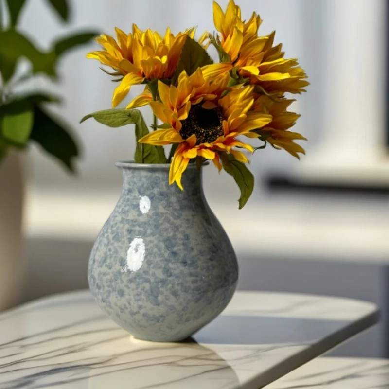 景德镇青花陶瓷花瓶新中式鲜花水培两用复古花器田园客厅摆件花瓶