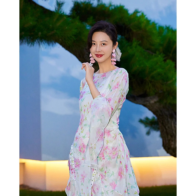 TRACYCHU欧若风博物馆系列空灵桑蚕丝解构时尚长袖轻薄衬衫两件套