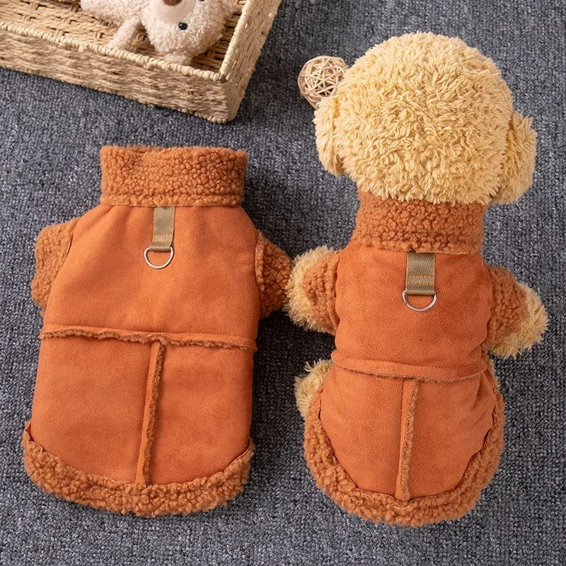 小狗狗衣服秋冬季保暖两脚加厚棉衣泰迪带帽宠物猫咪防风外套冬季