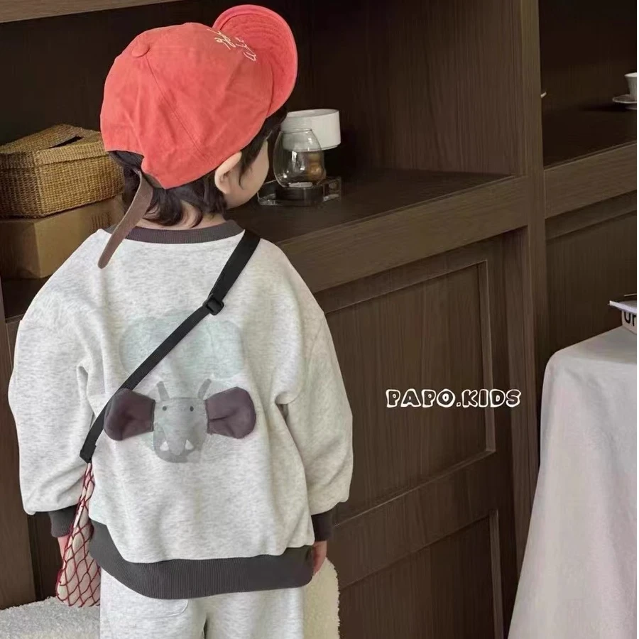 【耀火专属】秋冬儿童套装卡通大象卫衣卫裤两件套女童秋装运动套装