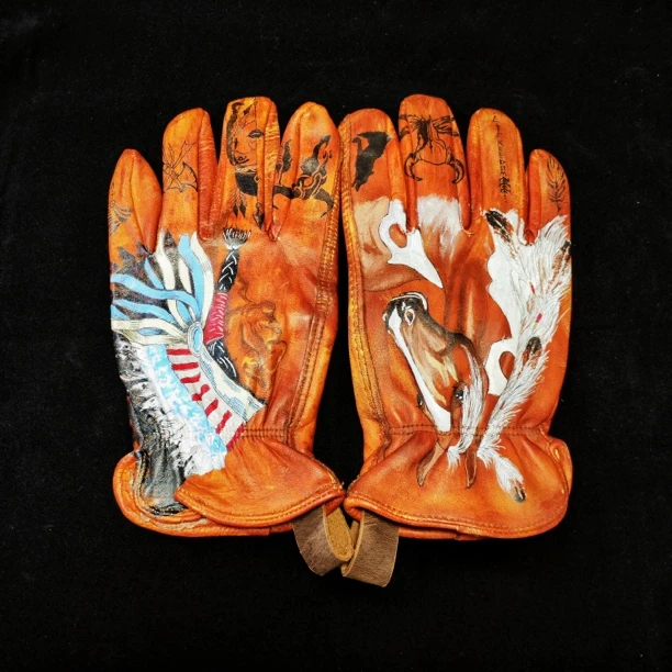 文玩讲道理-脸哥文玩-皮制文玩盘玩手套 打底 卡叽手套 ylp