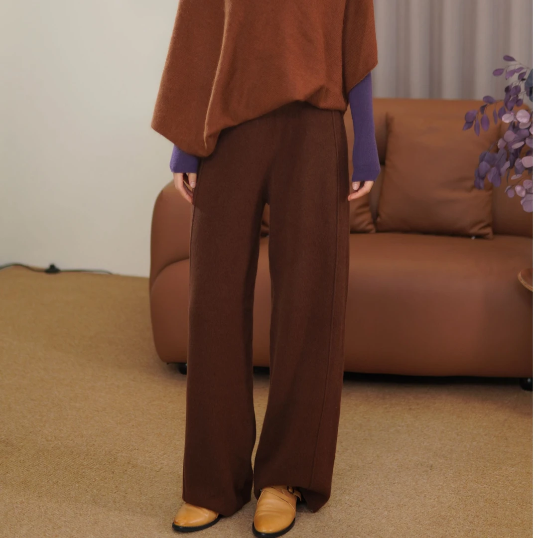 CHUN·「马吉针织羊毛裤」时尚百搭休闲显瘦气质文艺简约设计感复古