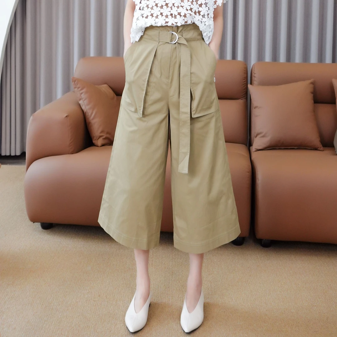 CHUN·「罗特斯」九分裤 夏季瘦版阔腿裤宽松纯色时尚韩版薄款百搭