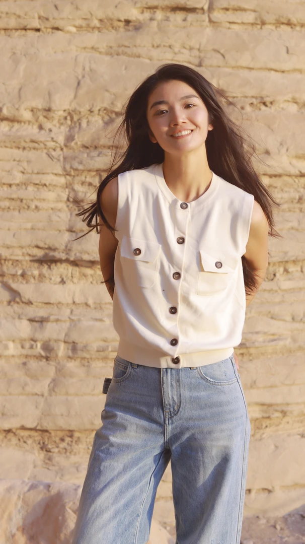 CHUN·「那达慕无袖衫 」气质短款百搭夏季复古显瘦设计感文艺简约