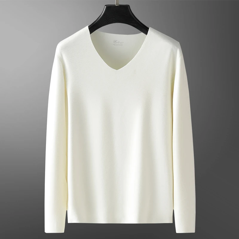 狄佛蒙特秋冬季羽毛蛋白德绒无痕贴身保暖男士双面纯色内穿打底衫