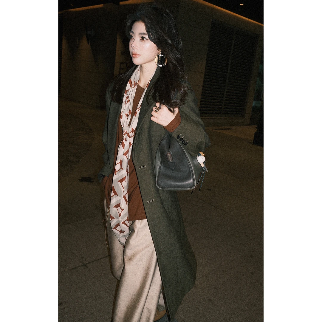 ASMANNA/高端精纺色织100澳毛经典中长款西装气质外套A2309AWT017