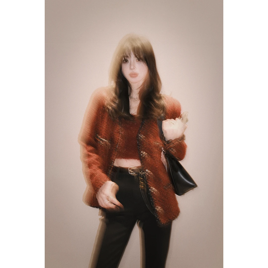 ASM ANNA/轻奢定制钻闪银丝编织感粗花呢小香风套装A241AWT060