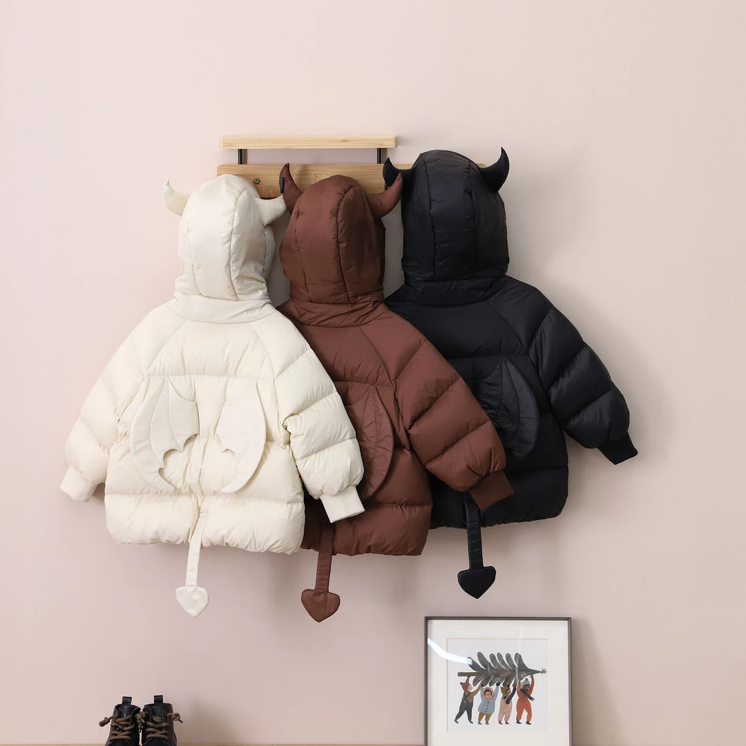 【卡路】儿童中长款羽绒服2023新款韩版90白鸭绒保暖厚23003