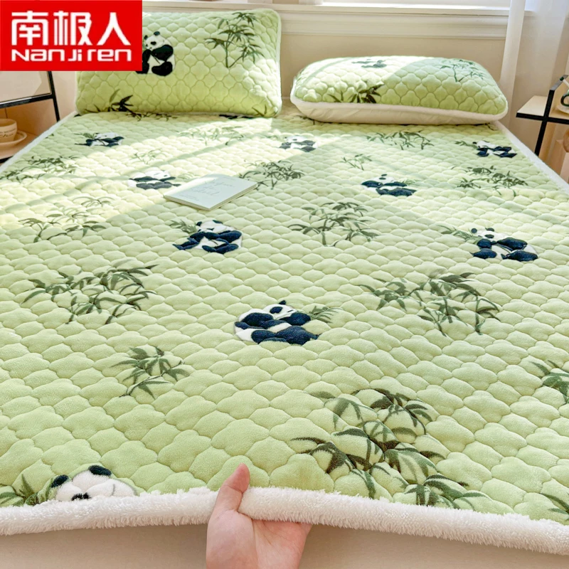 冬季加厚牛奶绒床垫软垫家用床褥被子保暖秋冬珊瑚绒毛绒床盖炕单