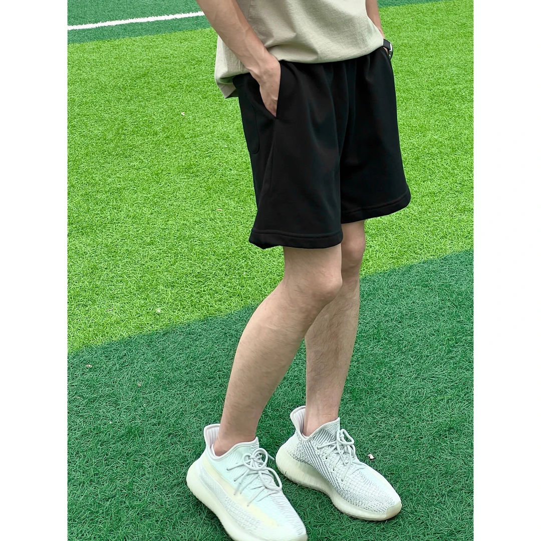 340克夏季重磅简约纯色运动短裤五分裤百搭休闲宽松高街针织卫裤