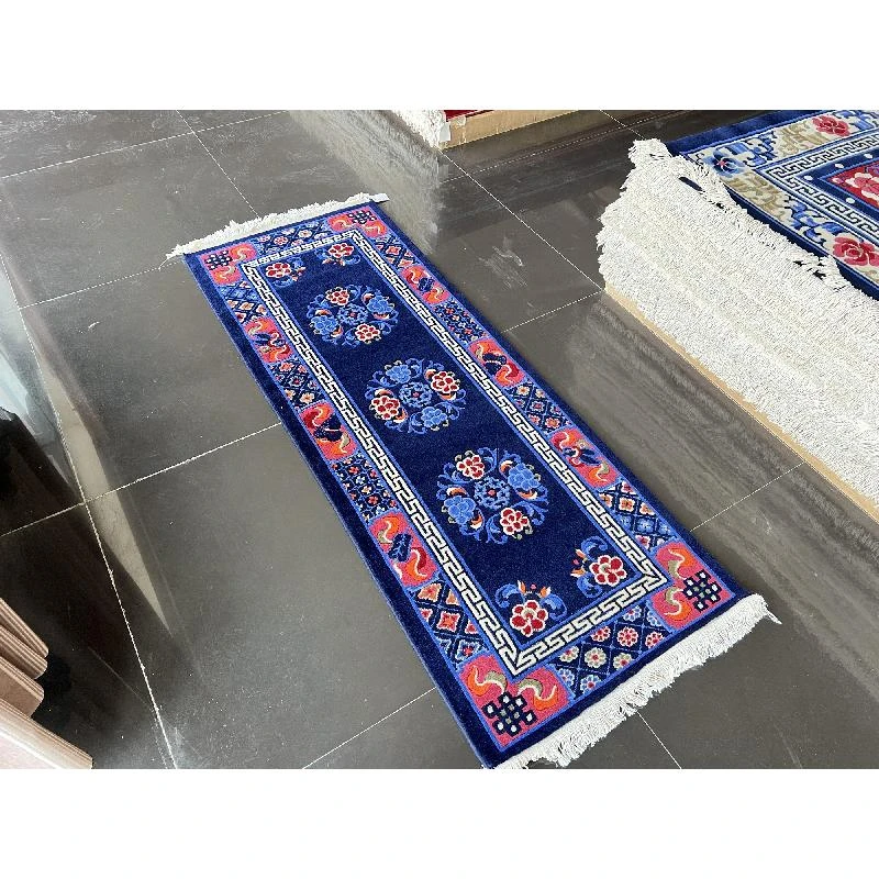 新西兰纯羊毛藏式仿古家用黄色地毯客厅卧室床边毯榻榻米垫过道毯