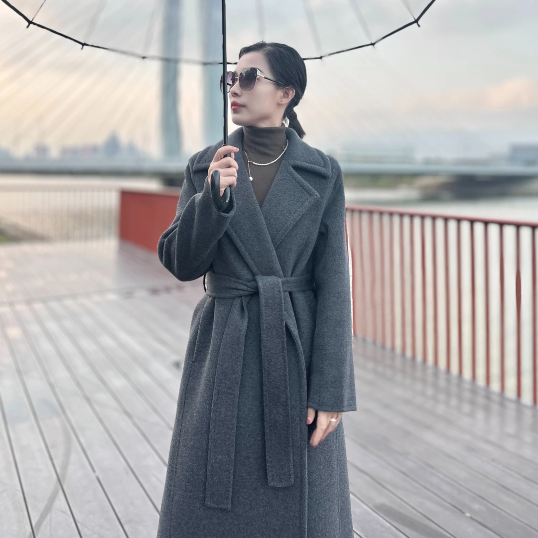 【BYJ高定款】双层加厚双面 里衬版50%山羊绒大衣显瘦气质毛呢外套
