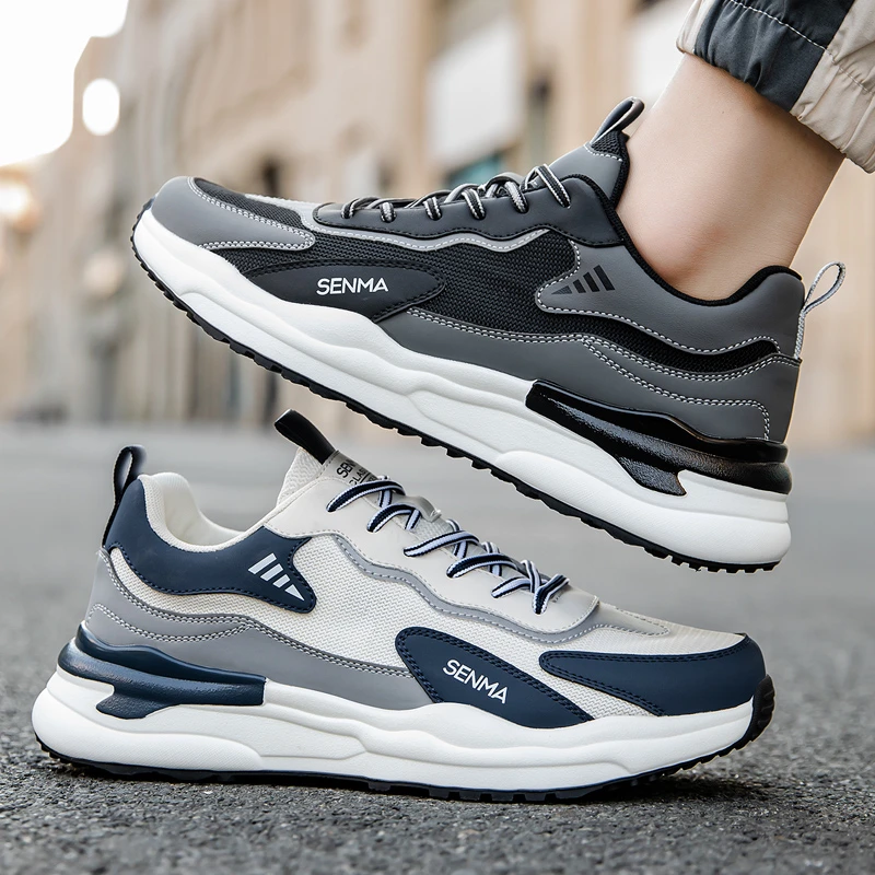 2025男鞋秋季新款休闲百搭皮面跑步运动鞋休闲鞋