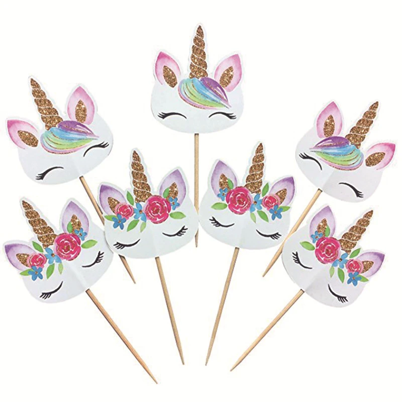 M生日蛋糕独角兽插牌 蛋糕装饰摆件插件 unicorn烘焙插签