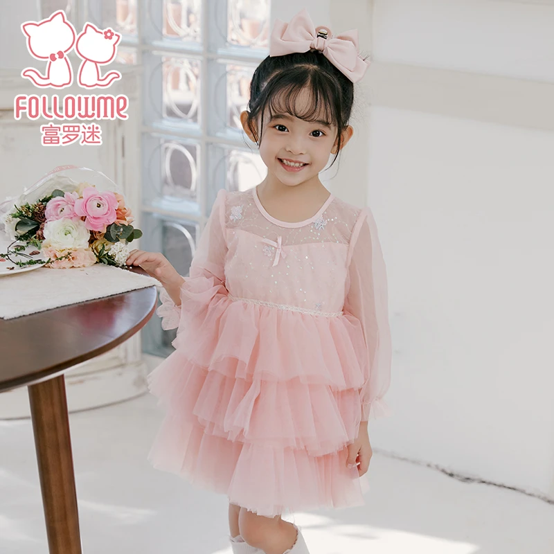 富罗迷宝宝连衣裙春季洋气甜美网纱小公主裙婴幼儿蛋糕裙FB3A827L