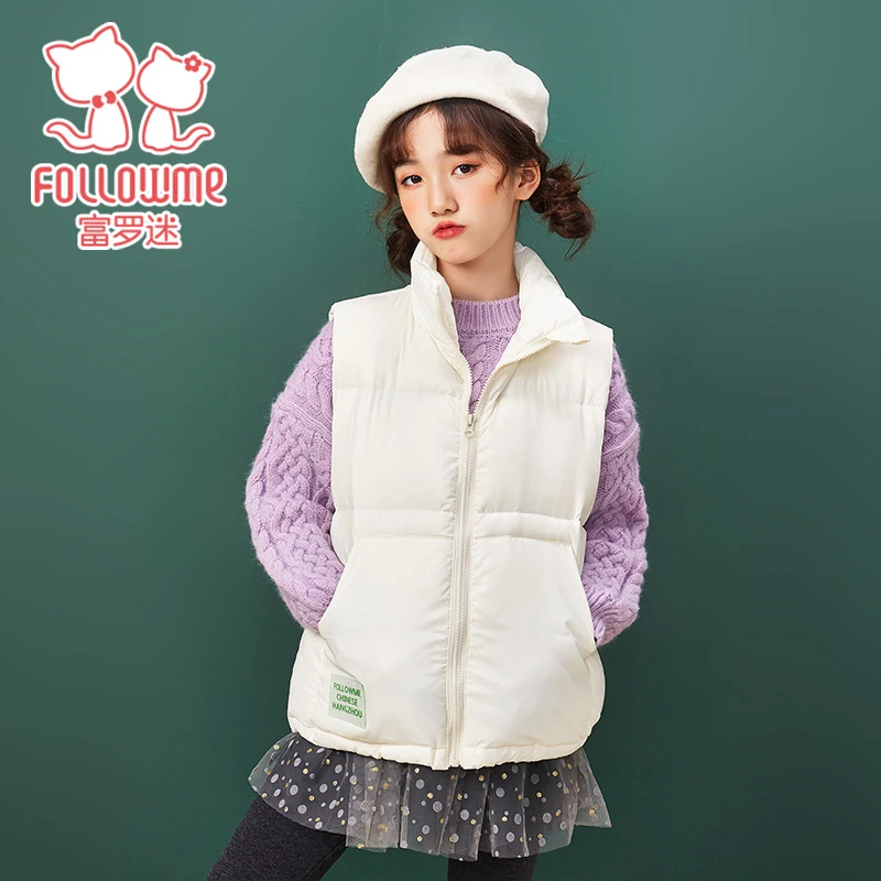 富罗迷儿童羽绒马甲冬季保暖加绒加厚马夹轻薄羽绒服F2D7811BY