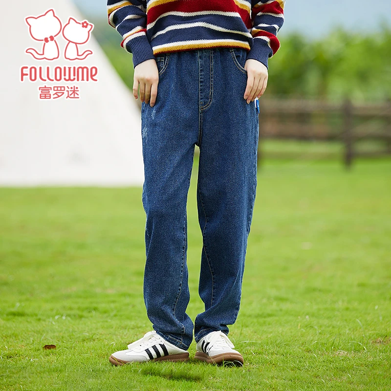 富罗迷女童牛仔裤秋季时尚洋气休闲牛仔裤FD3C8787NK