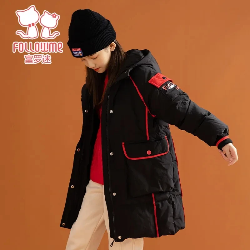 ①拼款羽绒服福利-儿童中长款外套保暖冬装男女童羽绒服