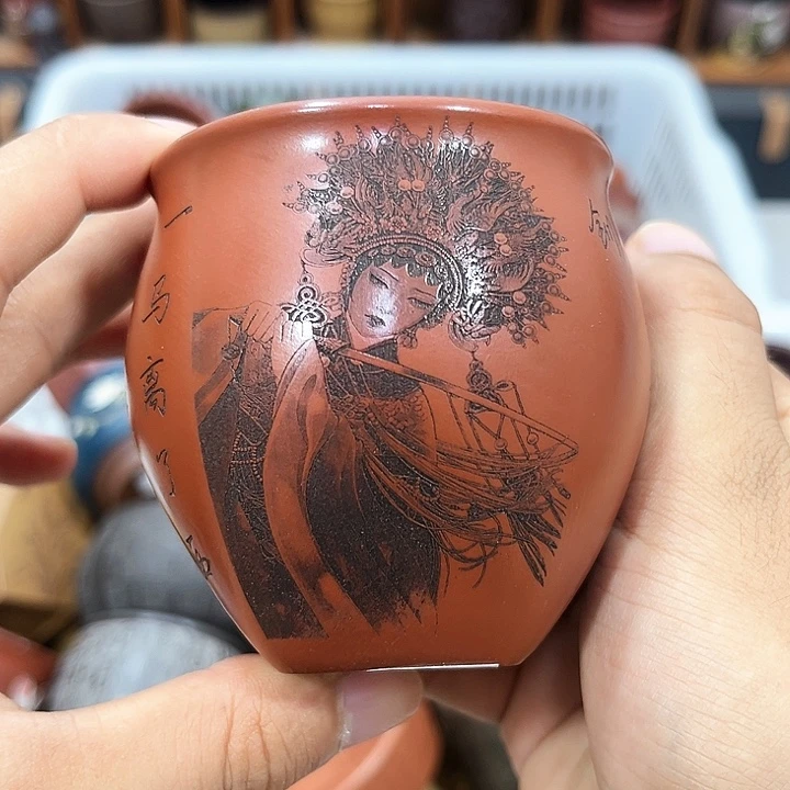 紫砂茶杯宜兴原矿紫砂主人杯