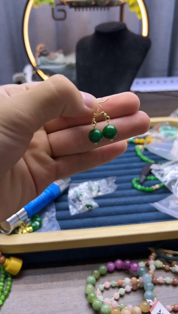 【闪购商品】翡翠耳饰14K金镶嵌E02