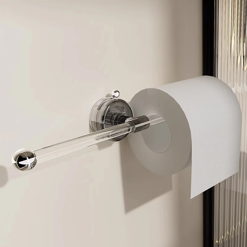 吸盘纸巾架卫生间免打孔卷纸挂架亚克力厕纸架壁挂式卫生纸置物架