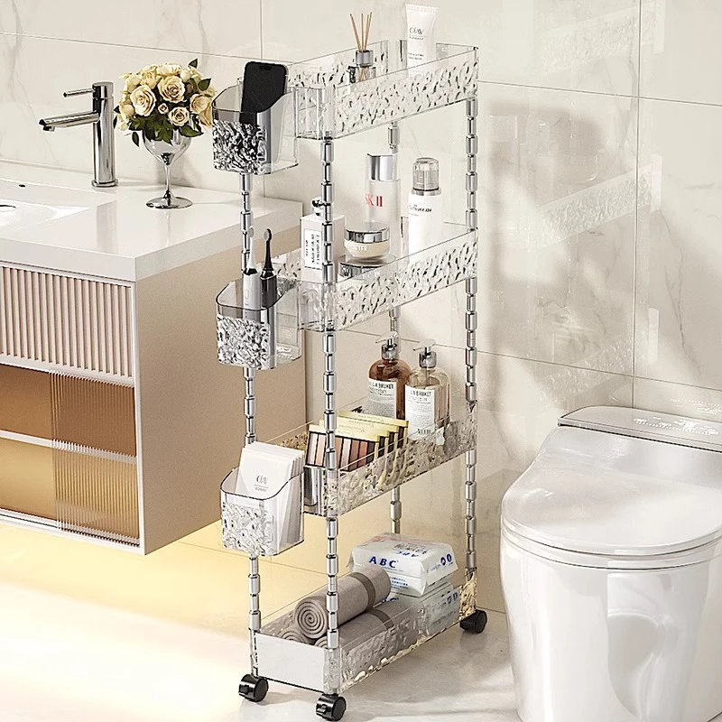 家用置物架厕所落地缝隙储物架浴室洗漱台多层夹缝小推车收纳架