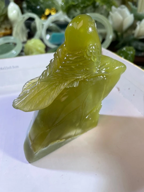 岫玉花玉摆件喜鹊，