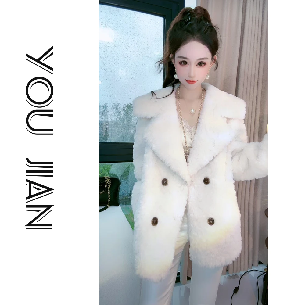 【柚见女装】气质上衣女外套时尚休闲毛绒设计师冬季外套 S2858